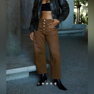 Pilcro Arin Mid-Rise button front Barrel ankle pant by Anthropologie sz.27 sz.6